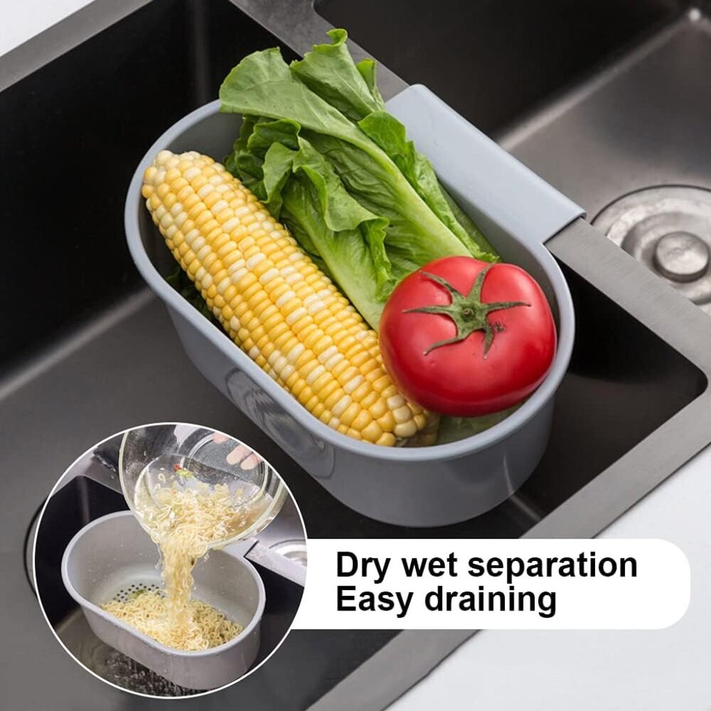 Kitchen Sink Drain Strainer Basket Compost Corner Sink Swan Strainer Basket Hang - Picture 3 of 6